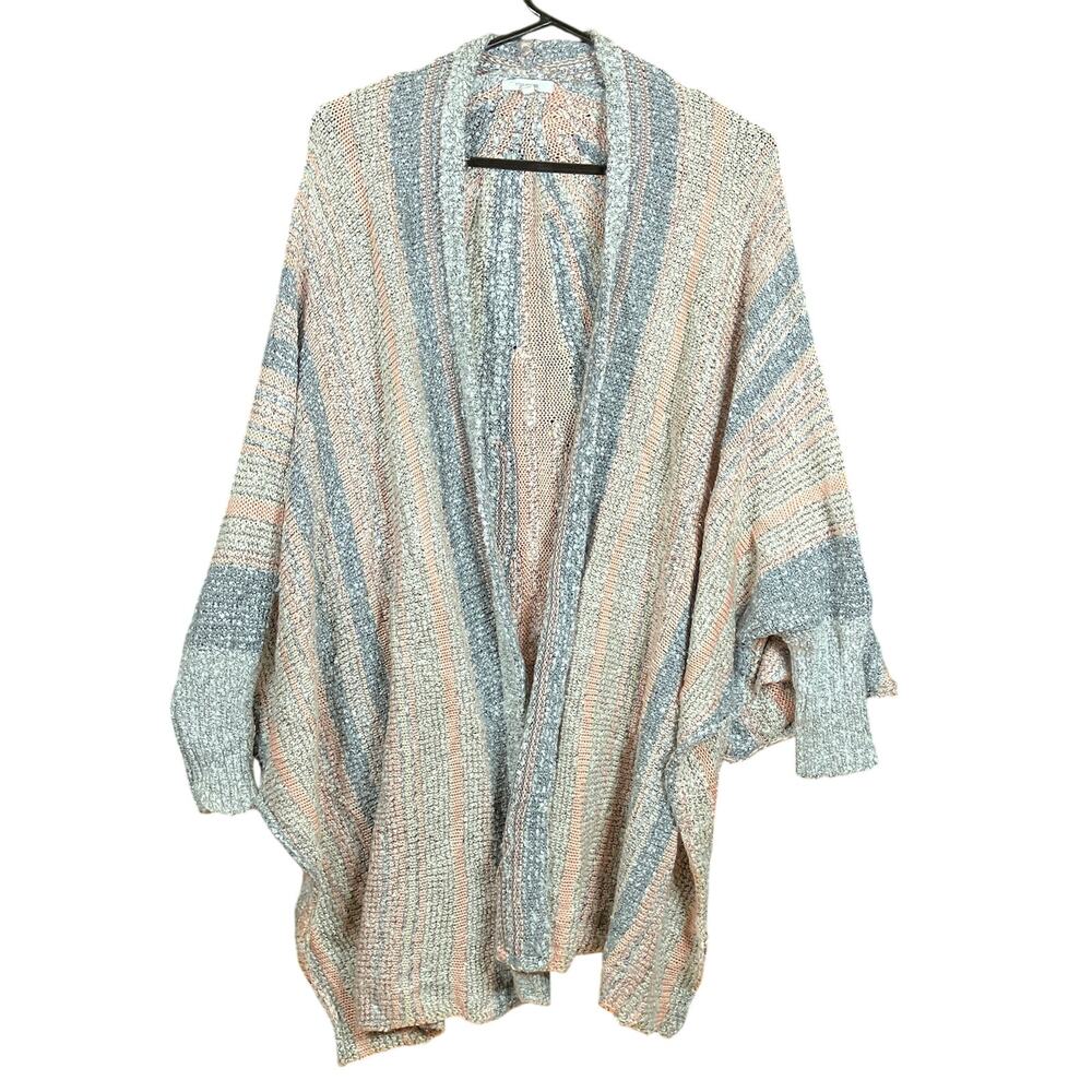 Maurices Pastel Striped Open Cardigan in Blue, Pink & Cream